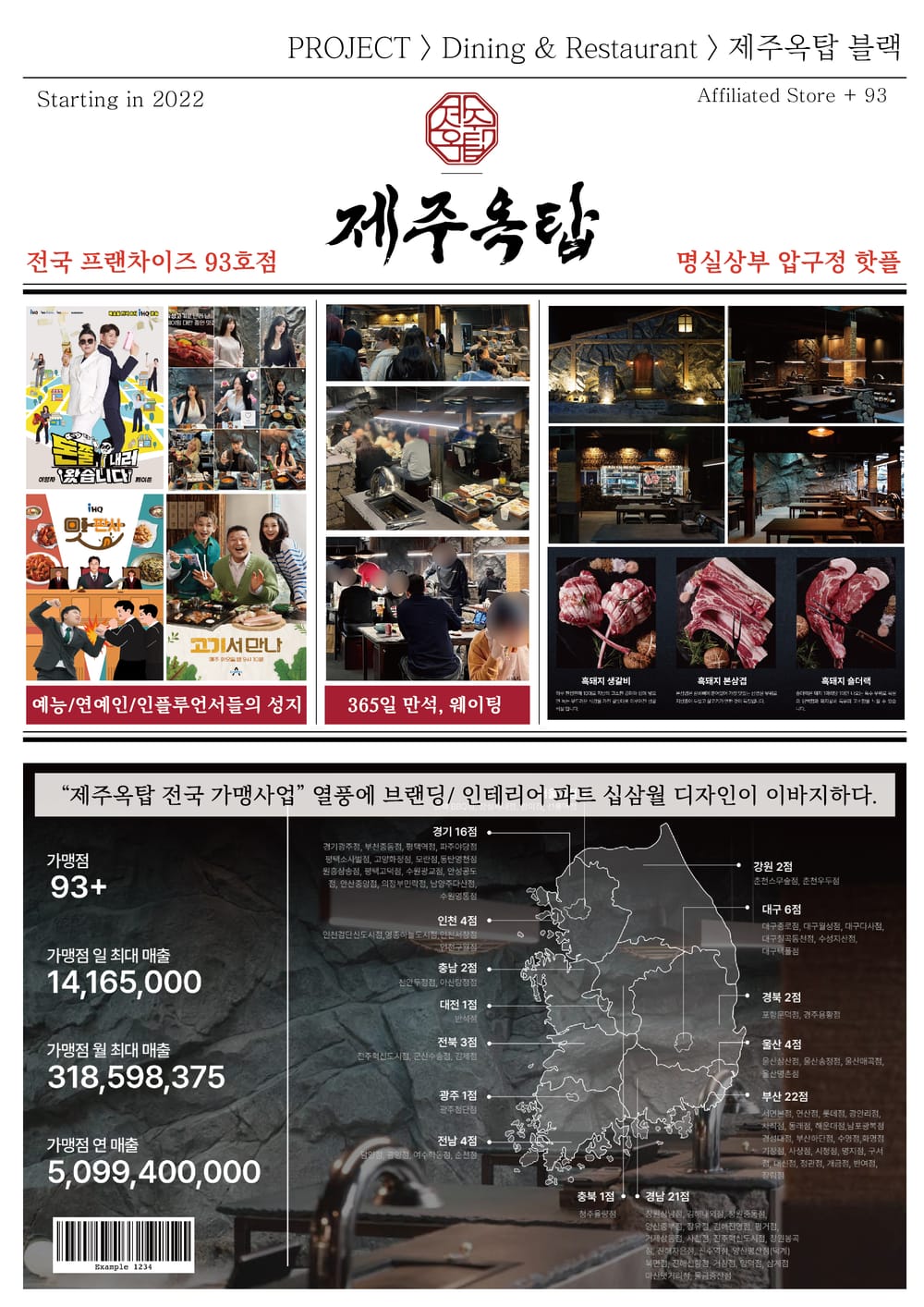 제주옥탑 전국 가맹사업 93호점
